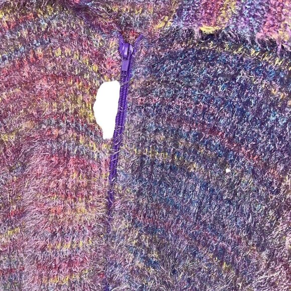 Miss B Vintage Womens Jacket Size Medium Purple Cardigan Knit Full Zip Collared - Picture 8 of 8